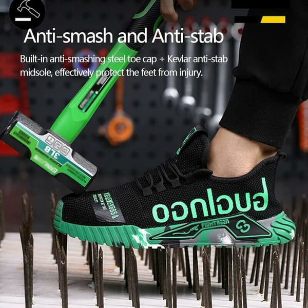 Sikkerhedssko til mænd Ståltå Letvægts arbejdssko Kvinder Åndbare industrielle sneakers Åndbare mesh sneakers, Orange 44