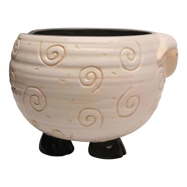 Ceramic Yarn Bowl - Keeps Yarn Ball for Free Handwork, 15 cm W x 11 cm H