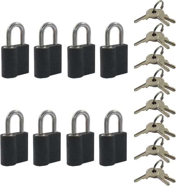 8 st minihänglås med nycklar, 8 st svarta item_package_quantity