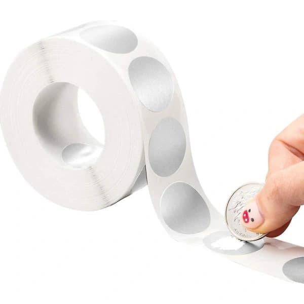 300 st De-Sap Runda Etiketter (Silver, 2,54 cm Cirkel)