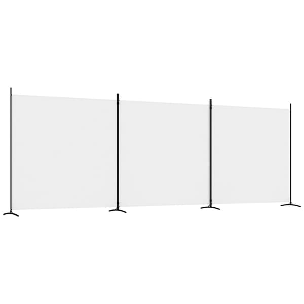 vidaXL Romdeler 3 paneler hvit 525x180 cm stoff Hvit Vit