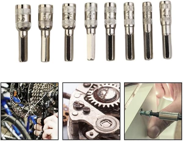 H4 sekskantbitsmutter for leker, møbler, 10 stk med driver 2,5-5,5 mm for (2,5 mm) 2,5 mm 2.5mm