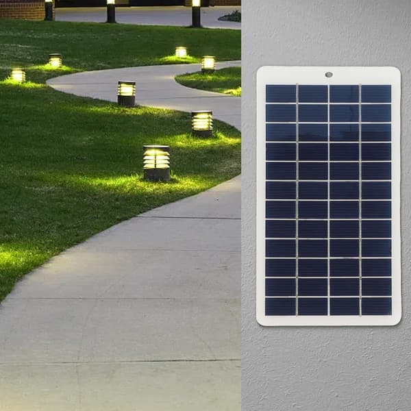DC-gränssnitt Utomhus batteriladdning, resistent trädgårdssladd 12V 5W solpanel med för vädermodullampor, 300cm