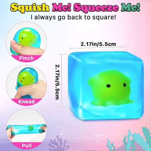 Selvlysende blæksprutte Squishy Stresskube, Sensorisk Fidget-legetøj til lindring af autisme og angst, Påskekurvfyld Octopus2 Octopus2