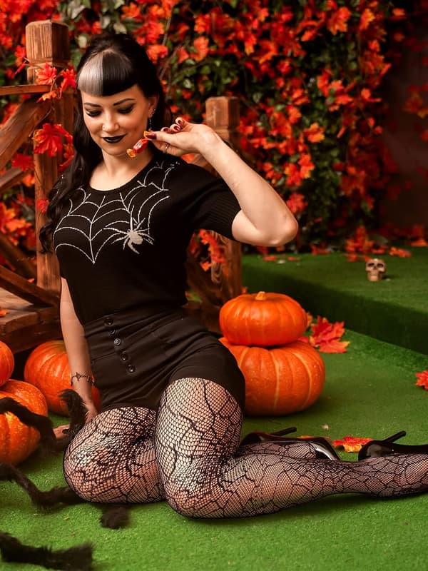 Halloween Fiskenetstrømper til kvinder style_name