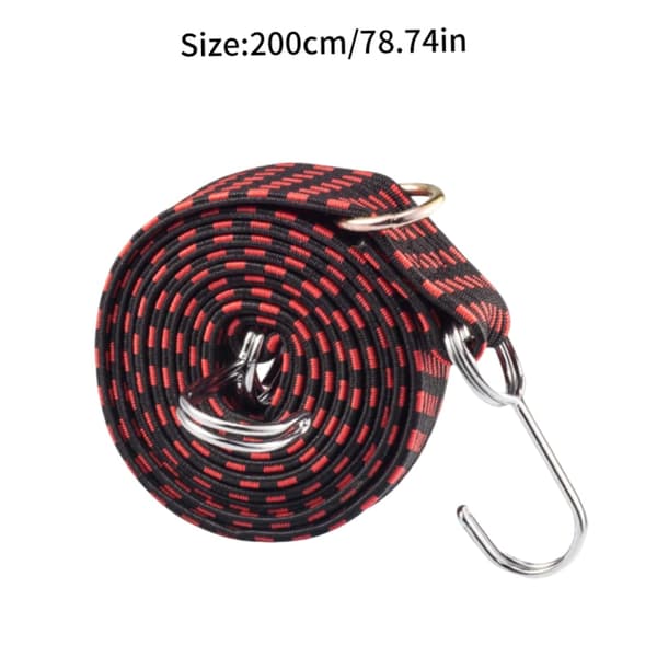 4 stk. bagagestropper med kroge, kraftige elastiske stropper, elastiske remme med karabinhager