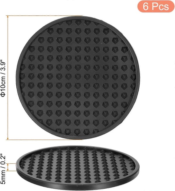 6 Pcs Silicone Coasters Non-Slip Heat Resistant Cup Coasters for Hot or Cold Drinks Table Desk Kitchen Office Bar