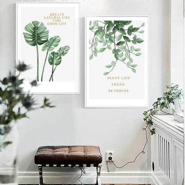 YRKJ Botaniska Väggkonsttryck Set om 3 Tropiska Löv Canvas Dekor Växtlöv Boho Väggdekor Bilder (15x20 cm, ORAMADE)