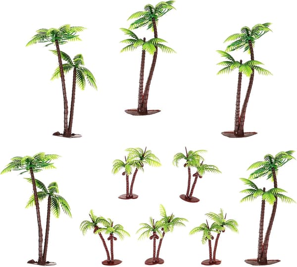 10 st miniatyrpalmträdmodellset, konstgjord minilandskapsväxtdekor