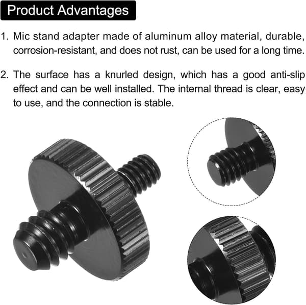 2 STK Mikrofonstativadapter 1/4 Han til M6 Skruegevind til Mikrofon Kamerastativmontering size_name 100mmx10mm