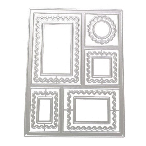 Ram Metall Stansar Kolstål Kant Skärande Stansar för Kort DIY Scrapbooking