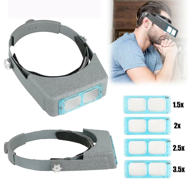 Optivisor Linsehovedbånd Forstørrelsesglas Glas Forstørrelsesvisir Hovedbånd 4 Linser