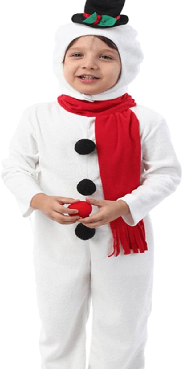 4 stk. Snømann Jumpsuit Julekostymesett 140 cm Nylon Tettsittende