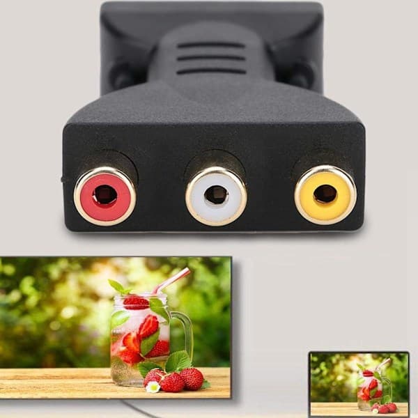 HDMI til RGB AV Video Converter RCA Komponentkonverter 1080P Lyd Video Synkroniseringsadapter
