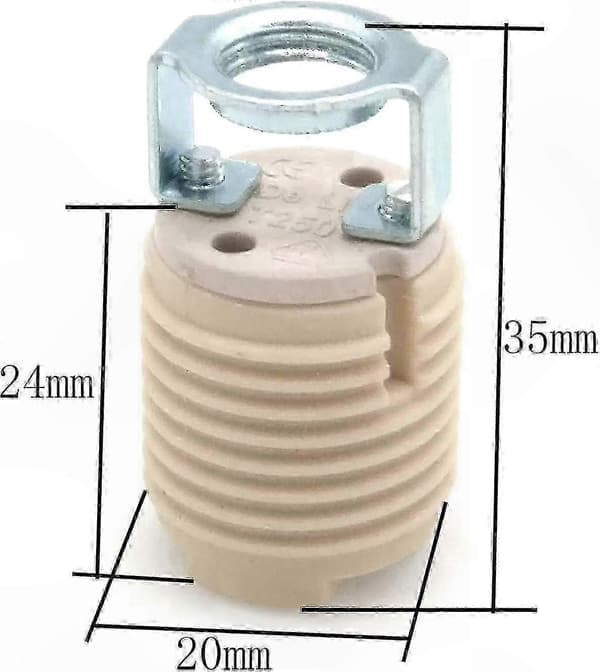 Ceramic G9 Halogen Lamp Socket with Removable Bracket and Mounting Ring for High Temperature Applications