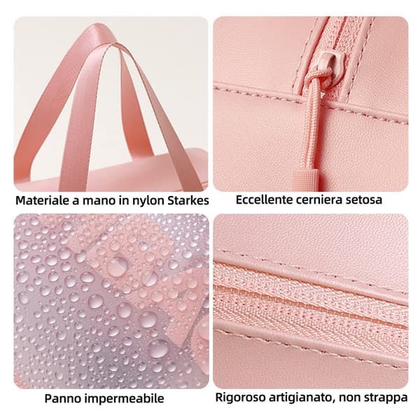 3-pack transparenta sminkväskor, necessär för vätskor, genomskinlig necessär, handbagage resetillbehör rosa pink