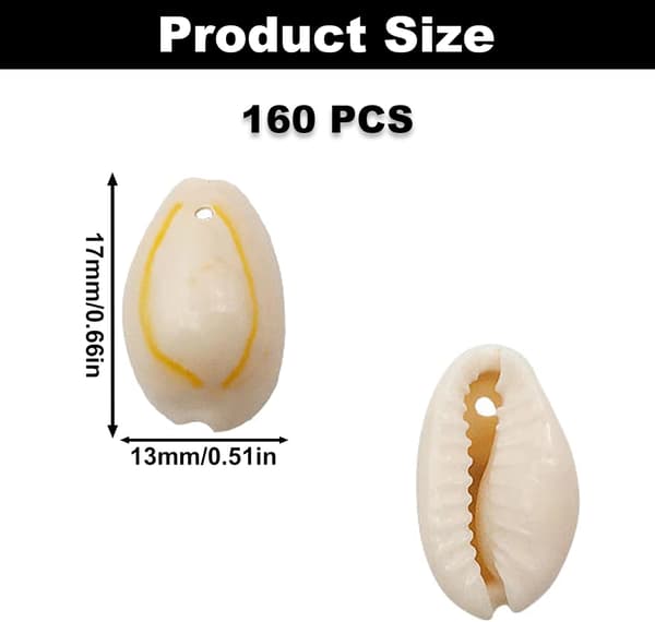 160 st kaurisnäckor berlocker 160 st gula Conch