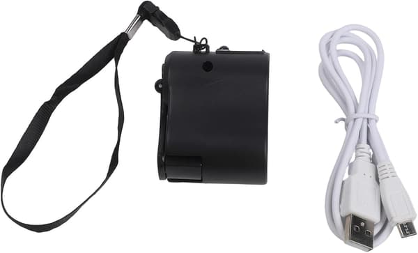 USB håndsvingoplader Generator Backup og data telefonopladning bærbar med strømkabel, egnet mobil (sort) sort Black