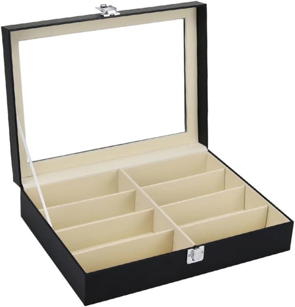 Slot Brille Opbevaringsboks Display Case Organizer PU Læder