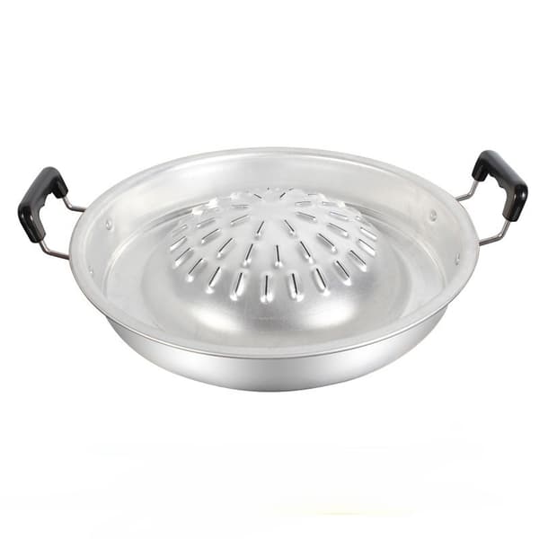 Thai BBQ Grillpanne, Grillplate, Laotisk grillpanne for hot pot med kull (aluminiummateriale)