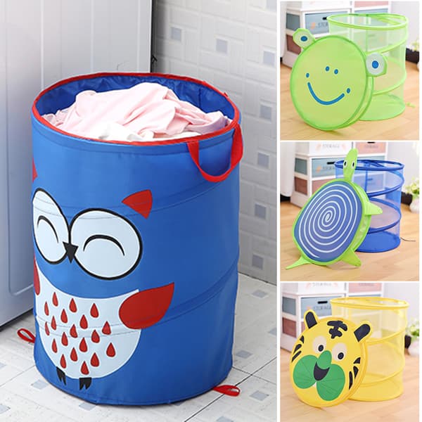 Foldable Cute Cartoon Fabric Laundry Basket Large Organizer Laundry Bag Holder for Home Ladybug Ladybug