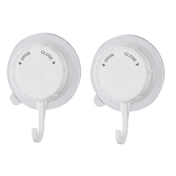 Powerful Suction Cup Hooks 2-pack White White White
