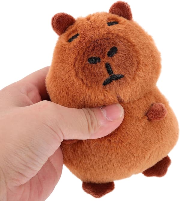Plysj Capybara Nøglering Charme, Udstoppede Fluffy Capybara Vedhæng