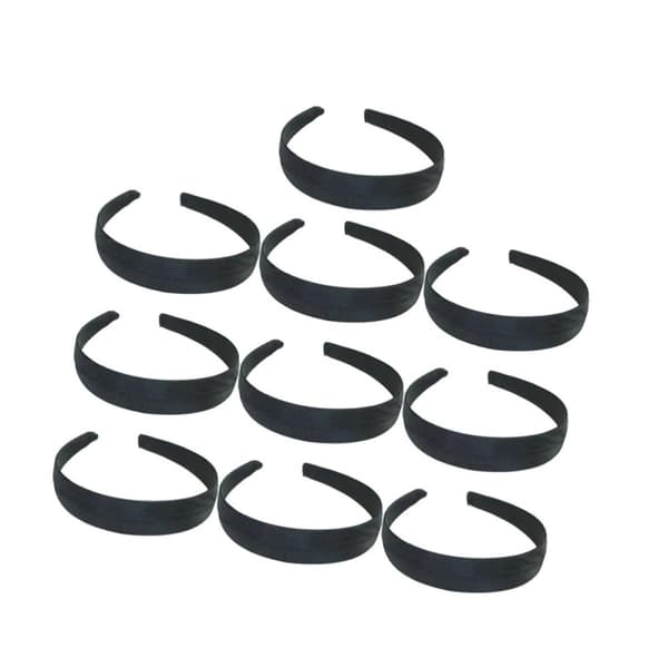 10 st minimalistiskt svart satinbrett diadem DIY håraccessoar