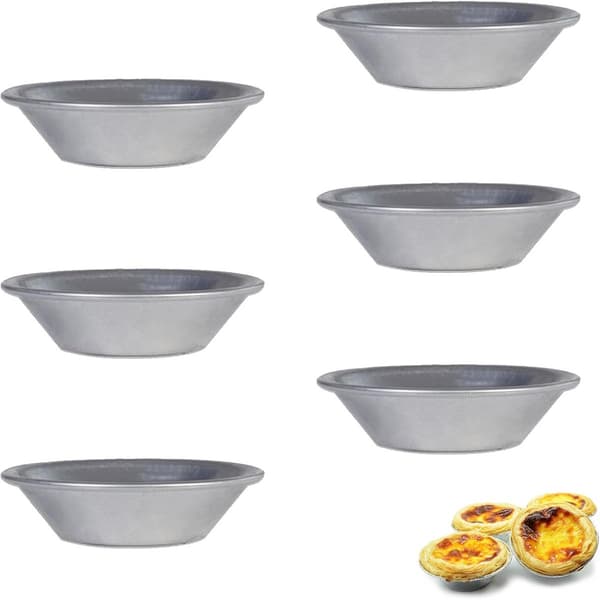 6-delt - Kageform - Æggetærteform - Mini tærteform - Æggetærteforme - Rustfrit stål - Tærteform - med - Non-stick - belægning - Bageforme