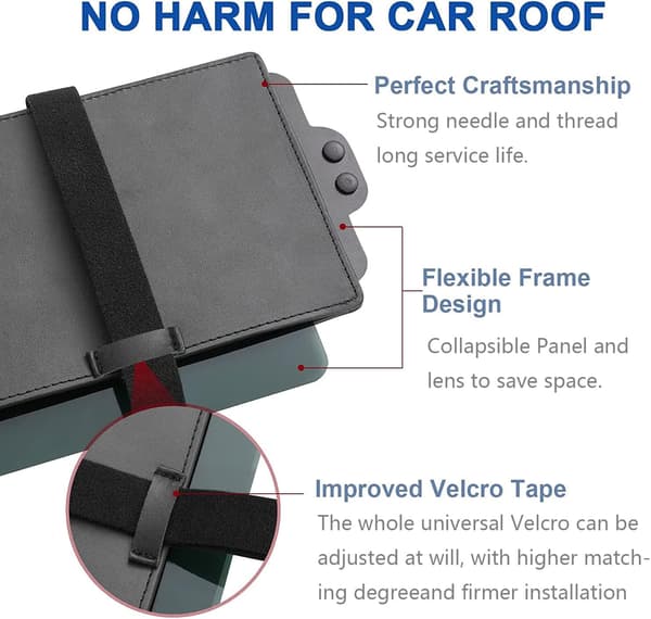 Car Sun Visor Extender, 31x15cm Anti-glare Pull-Down Sun Visor with Zipper