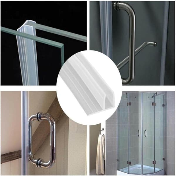 Tetningslist for rammeløs glassdør - 6 mm - 2 m lengde - baderomstilbehør