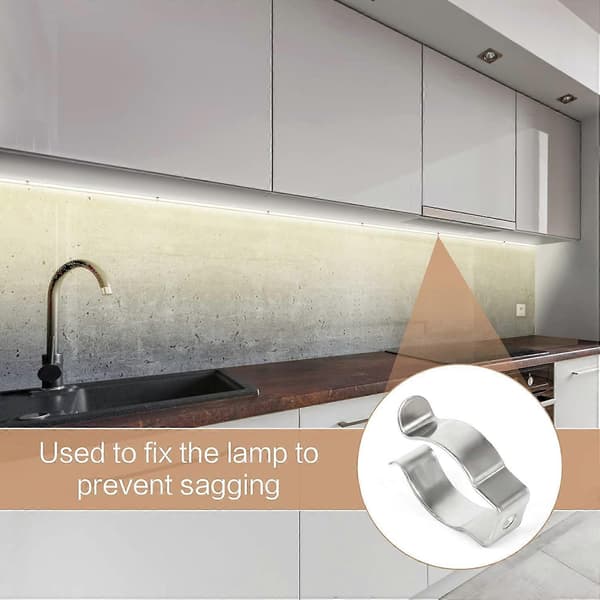 20 stk T8 U-klemmer Holder Brakett for LED-lysrør, LED-lysrør Erstatningsmonteringstilbehør