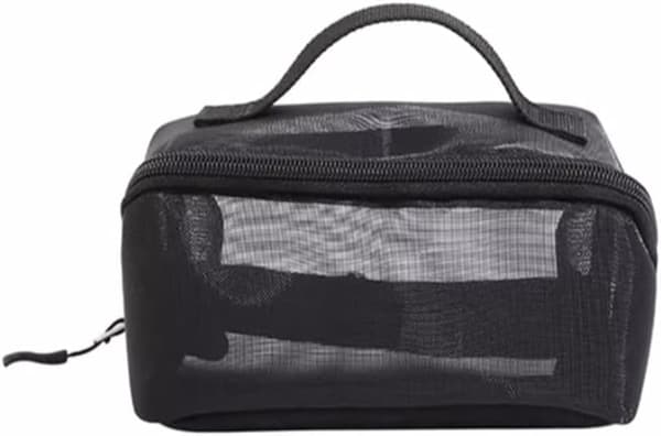 1 Portable Mesh Storage Bag, Black, Versatile, 24 x 11 x 11 cm