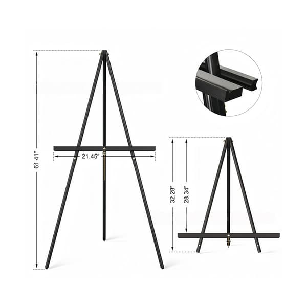 Sammenklappeligt Jern Staffelistativ - Bærbart Skitse Display Holder
