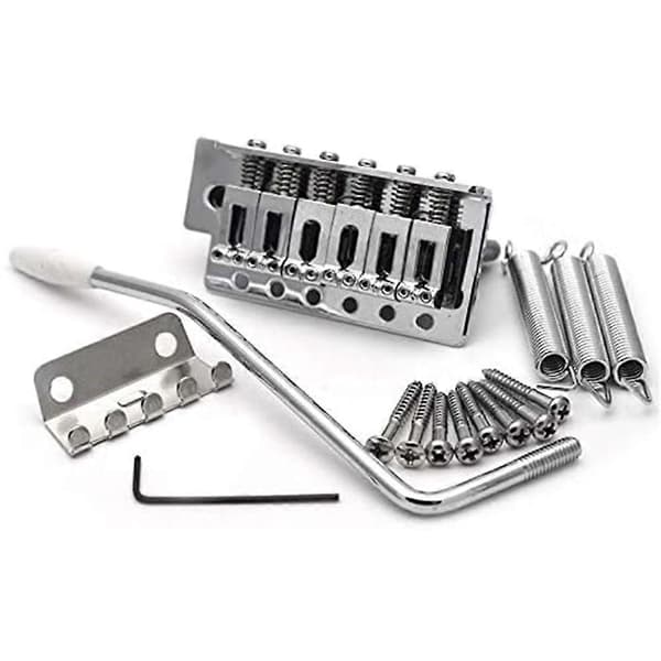 52,5 mm Gitarr Stratocaster Tremolo Stall Set för Fender Strat Squier Elgitarr Ersättning, silver