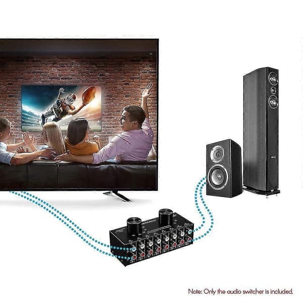 6-i-2-ud RCA lydskifter, tovejs stereosignal-omskifter splitterdistributør