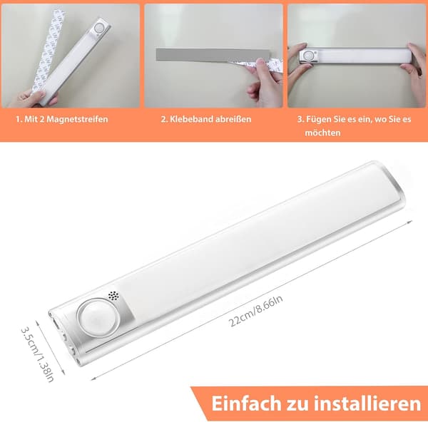 LED Skåpsbelysning med Rörelsesensor, 80 LED Lampor, med 3 Lägen
