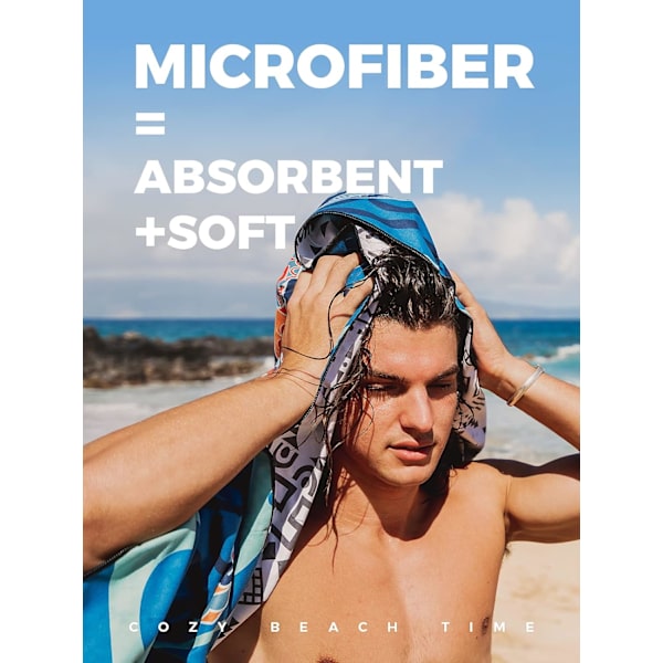 En bit (STJ-27, ca. 70*150cm) Mikrofiber Strandhåndklæde Hurtigtørrende