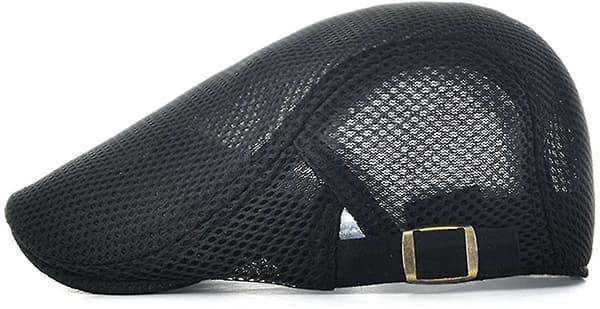 Herre Åndbar Mesh Sommerhat Justerbar Newsboy Beret Ivy Cap Flat Sort