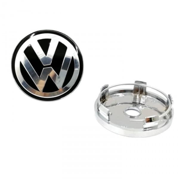 4-Pack - Volkswagen VW Navkapslar / Hjulnavsemblem - Bil Silver