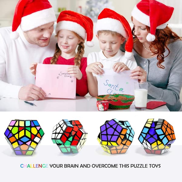 Rubiks Kube 3x3, 3x3 Dodekaeder Speed Cube, Puzzle Speed Cube til Børn og Voksne, Sort