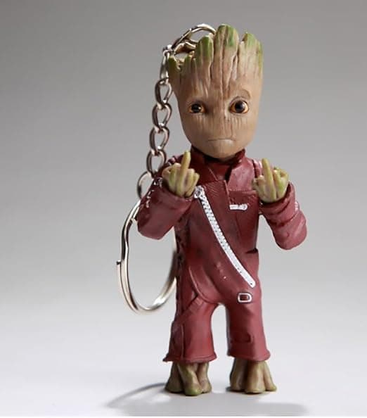 Mini Baby Groot Keychain - Merchandise Figurine, Classic Movie Ac