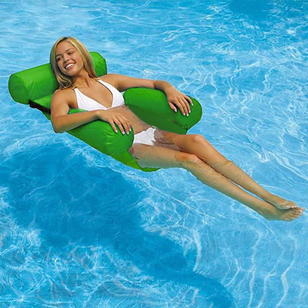 Inflatable Floating Pool Chair Summer Foldable Water Hammock Beach Sport