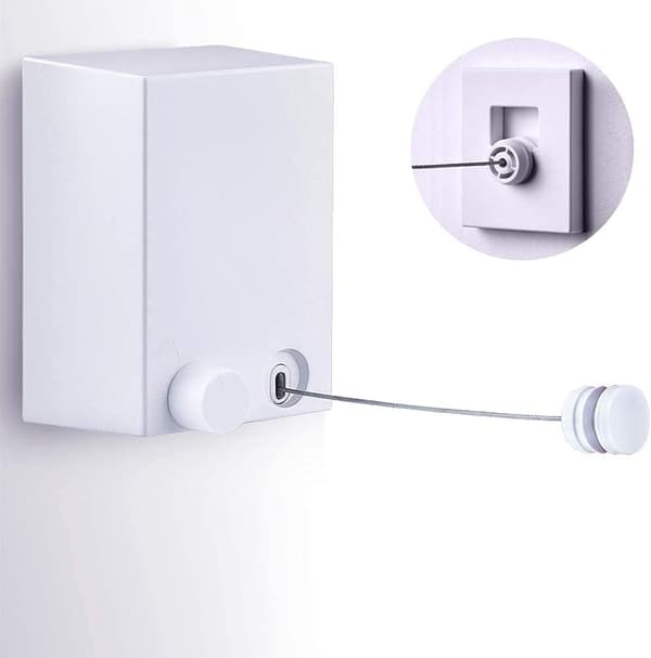 Retractable clothesline, stainless steel wire, easy installation,