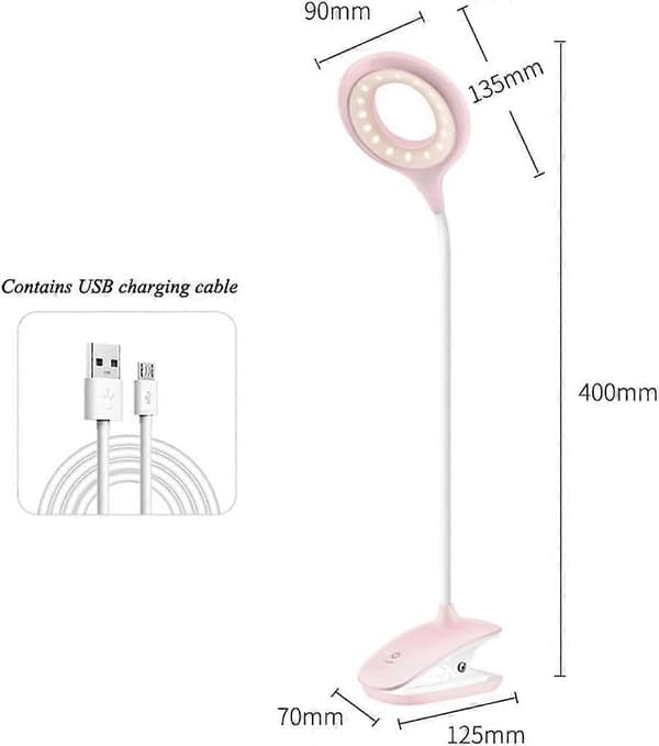Clip-on Leselys, Trådløs Batteridrevet LED Leselys Clip-on Sengelampe for Barnerom, for Studier