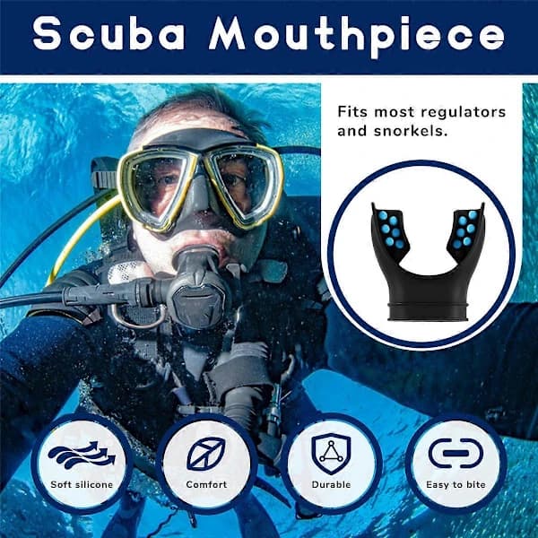 (pow yeah!) Snorkel Mouthpiece Regulator Diving Mouthpiece Universal Accessory Replacement Scuba Silicone Respirator