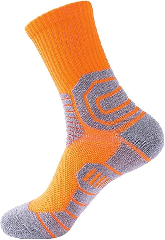 6 par enkle knæstrømper til mænd og kvinder, lette julestrømper orange orange