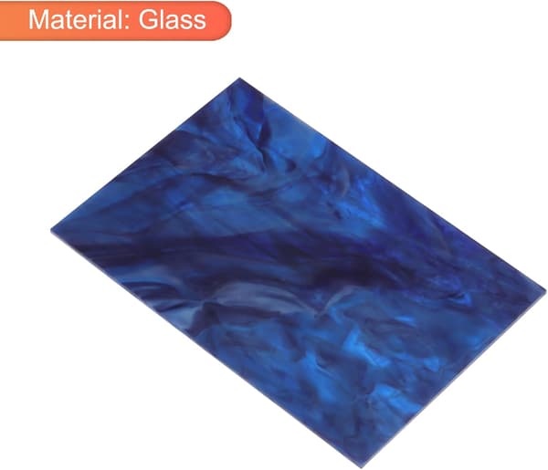 Glasmosaikflise 7,9 tommer x 5,9 midnatsblå plader til håndværk DIY, kunstprojekt Silver 8mm
