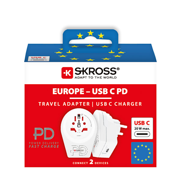 Verden til Europa USB C20PD Vit