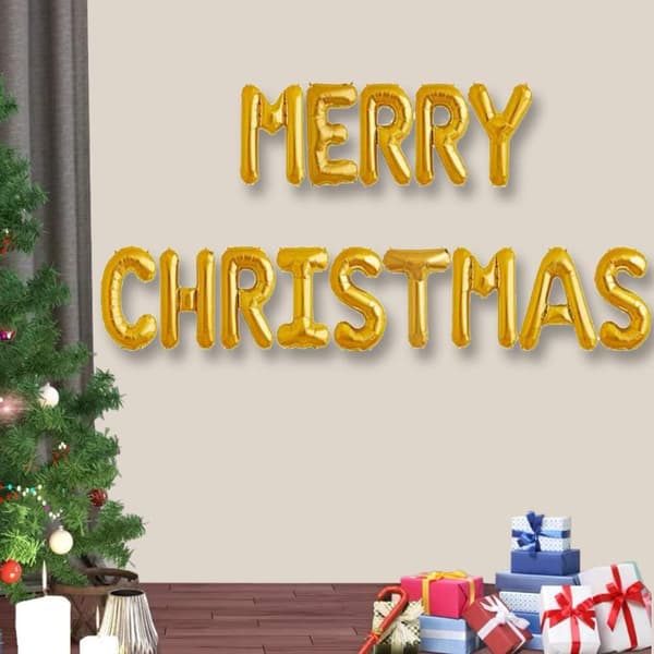 God Jul bogstavballoner banner, julebaggrunde til P